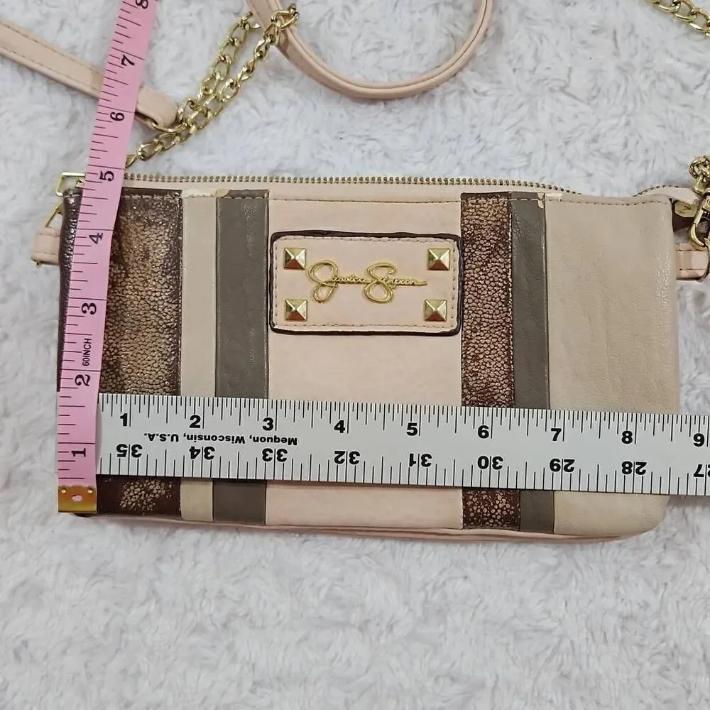 Jessica Simpson Ryanne Crossbody Metallic studded chained strap party purse